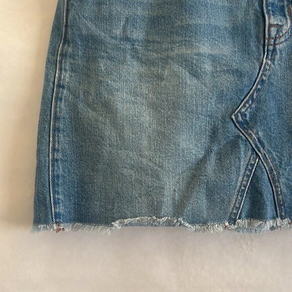 J. Crew Denim Skirt Women’s Size 28 Frayed Hem 100% Cotton Cowgirl Jean Skirt - Picture 2 of 10